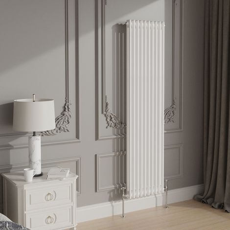 Traditional Cast Iron Style Radiator 1800x470mm Vertical 2 Column White (1/3)