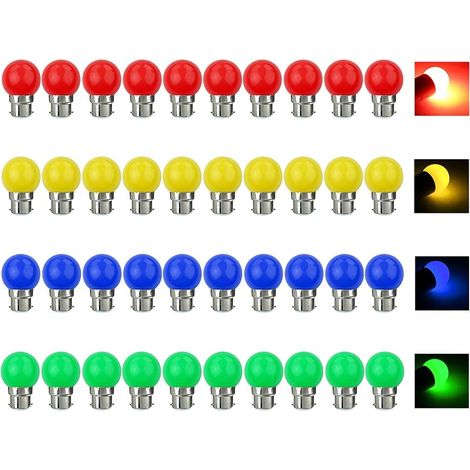 SHINING HOUSE V-TOO Ampoule LED Couleur B22 3W équivalente 30W 240LM AC 220V-240V B22 Baïonnette Ampoules Guirlande Couleur LED Ampoules Multicolore pour Maison Bar Fête Décoration d'ambiance - Lot de