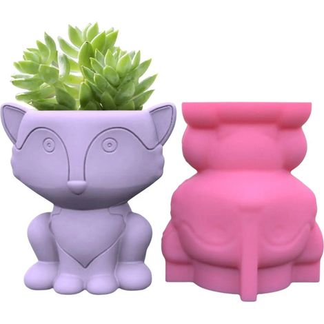 Moule en silicone pour pot de fleurs renard, moule en silicone Pa (1/5)