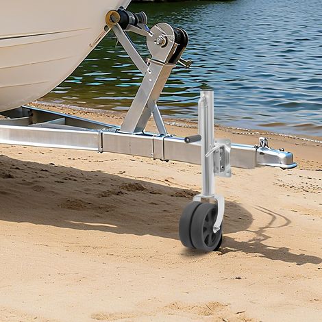 Anhängerheber 2000 lbs, Doppelräder, Höhenverstellbar, Ideal für Bootsanhänger, Wohnwagen (1/5)