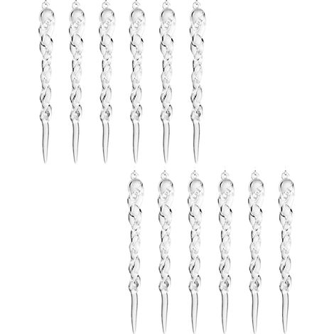 Clear plastic Christmas icicle ornaments, 12 pieces, hanging ornaments for Christmas tree, wedding party decoration (1/4)
