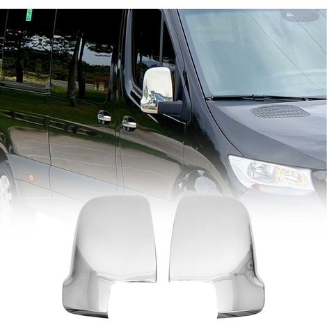 Coques de Rétroviseurs pour Mercedes Sprinter 907-910 2018-2026 en inox Argent (1/5)
