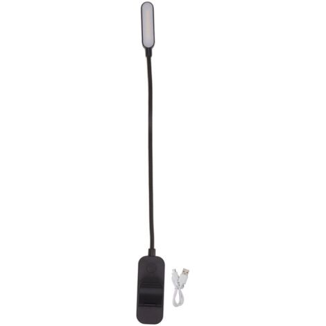 BUNTHAUS Livre lumière USB Rechargeable blocage lecture pince sur lampe 3 luminosité gradation continue 8 LED soins des yeux aide au sommeil noir (1/5)