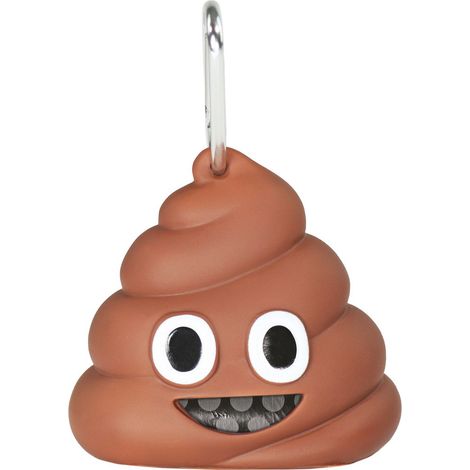 Dispenser in gomma porta sacchetti igienici modello Poo con 1 rotolo compreso