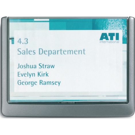 Panneau de porte et d’information  l149xH148,5mm Fenêtre plexiglas Dos ABS bleu (1/2)