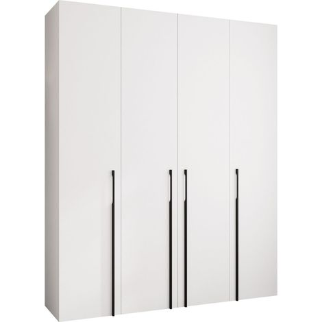 Armario Hartford 570, Blanco, 246x200x52cm, Puertas de armario: Con bisagras, Número de estantes: 0 (1/5)