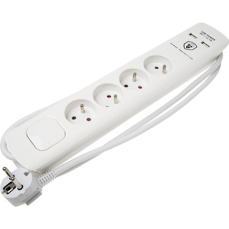 Rallonge électrique 1.5m, 4 prises, 250 V 16A ( Prix pour 1 ) (1/2)