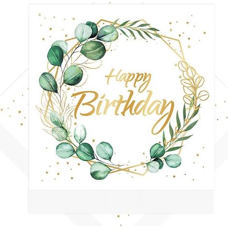 20 Serviette Papier, Sauge Vert Eucalyptus Anniversaire Serviettes (1/5)
