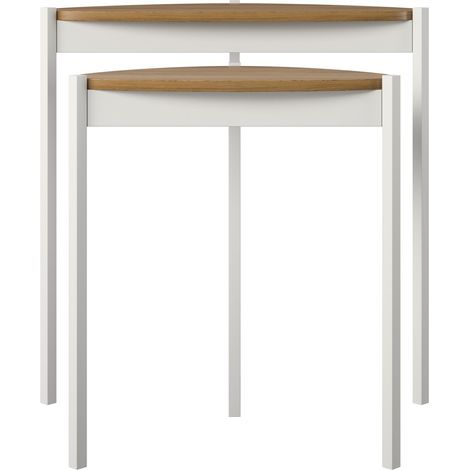 TallulahTables gigognes en MDF Noyer et Structure en Métal Blanc (1/5)