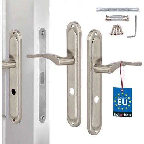 Poignée de porte longue, verrou de toilette pour salle de bain, finition satinée classique, 72 mm