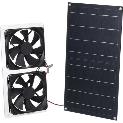 Kit de ventilateur à panneau solaire, 100 W, résistant aux intempéries, avec ventilateur CC pour petits poulaillers, serres, abris de jardin, maisons pour animaux, échappement de fenêtre (1/5)
