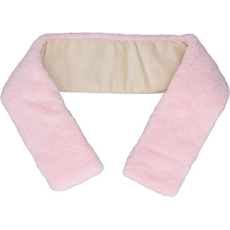 Écharpe chauffante USB électrique, chauffage uniforme, douce et confortable, peluche courte rose, écharpe chauffante pour hiver (1/5)