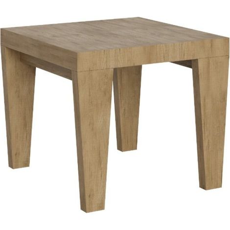 Petite table carrée extensible 90x90-246 pieds forme V Kristo-Naturel (1/5)