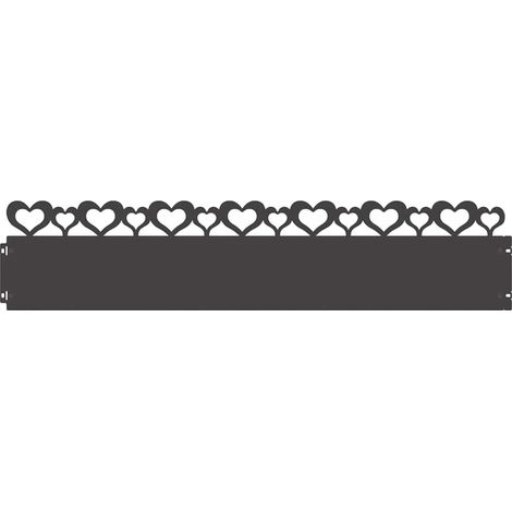Lawn Edgings 20 pcs Black 103 x 0.05 x 22 cm Steel vidaXL