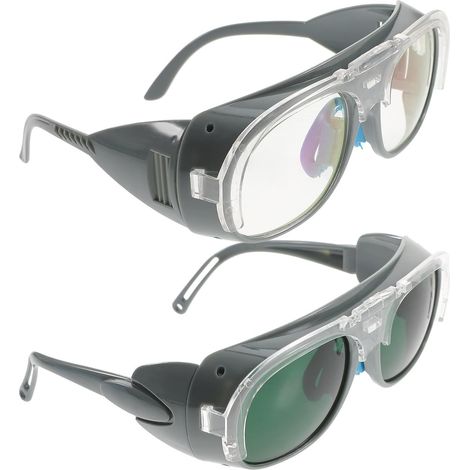 Lunettes de Soudage 2 Pièces en Plastique Noir pour Coupe Légères et Sûres, Adaptées au Meulage, Usage en Soudage à L’arc, Protections Oculaires pour Soudeurs (1/5)