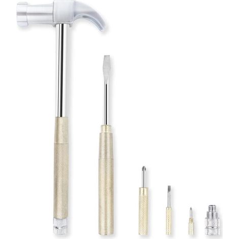 6-in-1 Multitool: Klauenhammer mit Schraubendrehern und Nagelabzieher (1/5)