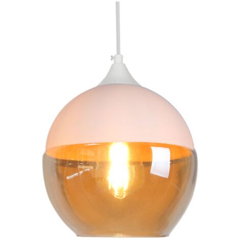 royaluxe- Plafonnier En Verre Suspension Luminaire Moderne Lampe À Suspension Vintage Rétro Blanc Pour Loft, Salon, Cuisine