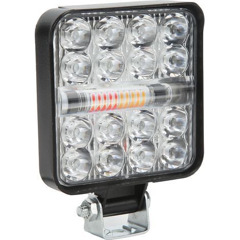 Projecteur de travail LED 3000 lm 9-60 V IP67 étanche 48 W, lampe stroboscopique universelle tout-terrain pour voiture, moto, camion (carré) (1/5)