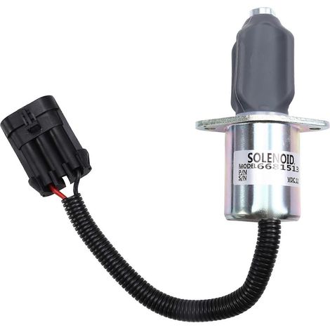 Électrovanne d'arrêt 6681512 6681513 12 V compatible avec Bobcat A220 S70 S100 S130 S150 S160 S175 S185 S205 S220 (1/5)