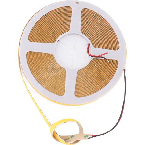 Hochleistungsfähiger, selbstklebender, flexibler COB-LED-Streifen mit zwei Reihen, ideal für die Dekoration von Autos und Schränken (DIY), 10 m (32,8 ft), 24 V, 3000 K, warmweiß (1/5)