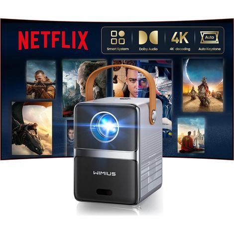 Mini Vidéoprojecteur 4K 30000LM Projecteur Portable 4K Auto Keystone/E-Focus,Courte Focale Rétroprojecteur WiFi6 Bluetooth 1080P Projecteur Zoom 50% Home Cinéma/Extérieur/Arc (1/5)