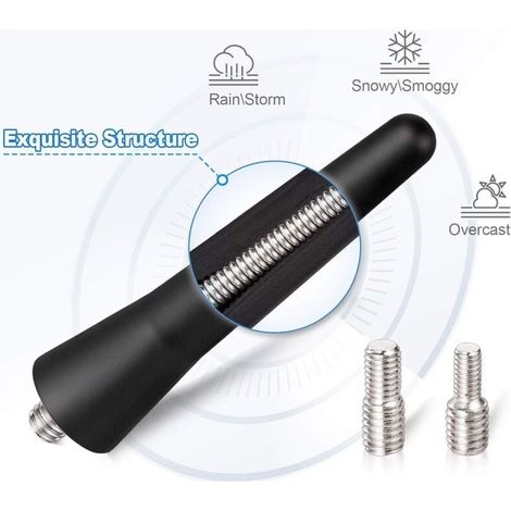 Universelle kurze 65-mm-Autoantenne – Modifizierte Carbonfaser-Optik – Schwarz (1/5)