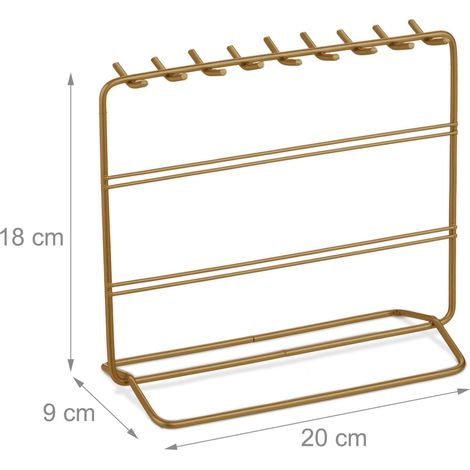 Práctico soporte de metal para joyas 18 x 20 x 9 cm almacenamiento estructurado para joyas elegante de hierro negro 130012155 (1/3)