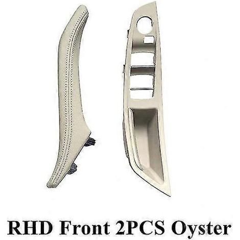 Ensemble de 7 poignées de porte intérieures en cuir pour BMW Série 5 F10 F11 F18 520i 523i 525i 528i 535i (conduite à droite) - Poignée de porte intérieure avant (2 pièces) - Couleur Oyster (1/5)