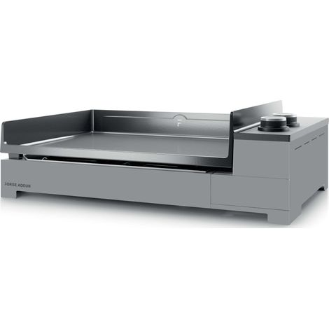 Premium Gasplatte - FORGE ADOUR - 2 Brenner - Stahlrahmen - Schwarz und Grau
