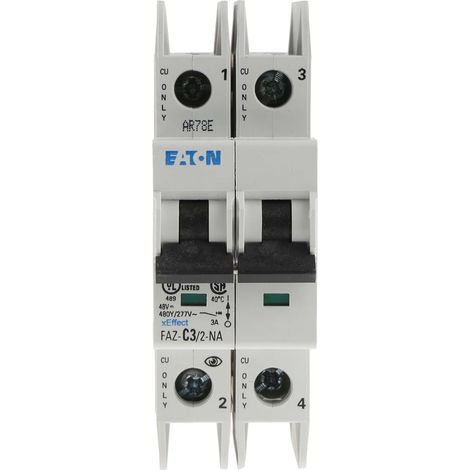 Disjoncteur FAZ cbe C 3A 2P NA UL 000102161 EATON FAZ C3/2 NA