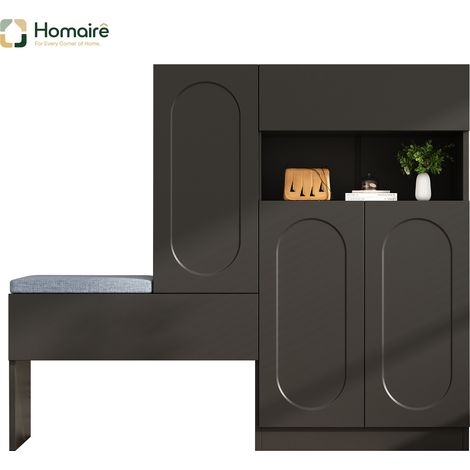 Colonnes de rangement en tissu noir 130 x 35 x 110 cm HOMAIRE (1/5)