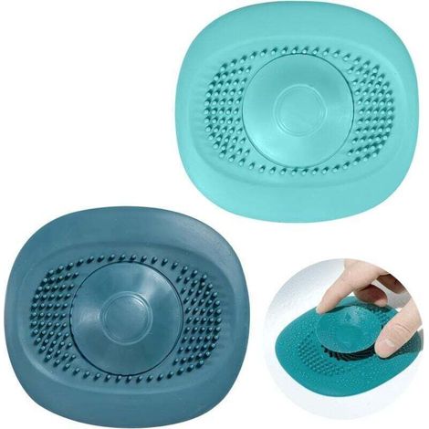 2 Pièces Silicone Bouchon Evier Cuisine Universel 2 en 1 Attrape Cheveux Douche Bouche Evier Bonde Evier Cuisine Douche Anti Odeur Bouchon de Baignoire Vidange Lavabo (1/4)