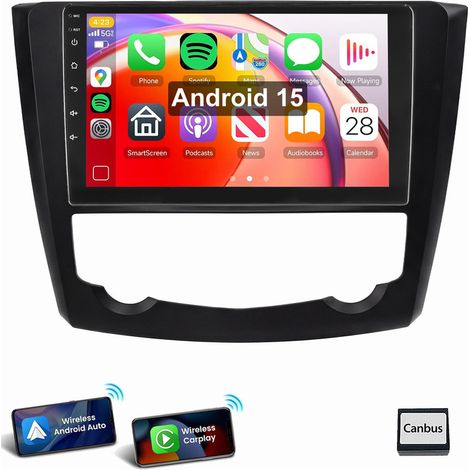 Pour Renault Kadjar 2015-2022 Android 15 Carplay Autoradio GPS WiFi BT 4+64G