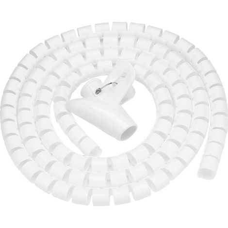 Gaine spirale flexible pour câbles - Protège-fil blanc 1,5m x 16mm - Organisateur de fils (1/2)