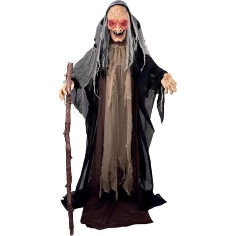Automate Sorcière Halloween - PTIT CLOWN - 80032 - Déco Animée, Sonore, Lumineuse - Animatronique - 153 cm (1/2)