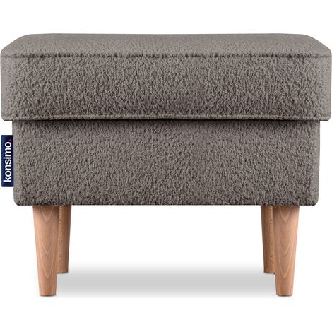 KONSIMO Sitzhocker zeitloses Design hohe Füße "STRALIS", Dunkelbeige, Stoff, Scandinavian, 41x43x56cm (1/5)