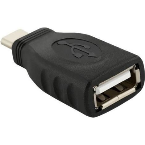 Adaptateur USB C - USB A Mâle-Femelle - 0,04 m - USB 2.0/3.0 - Noir (1/4)