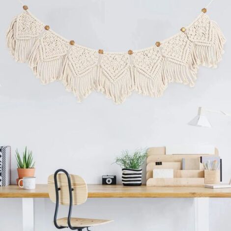 Macrame, Boho Wall Hanging Decoration, Woven Wanddeko Tapestry, Bohemian, Woven Cotton Tapestry, Home Decoration (1/5)