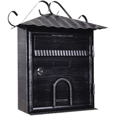 CASSETTA POSTALE 'FIORDALISO' cm 30x10,5x h 36 - argentonero antico