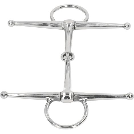 Mors à branches longues pour cheval, anneau en acier inoxydable, mors articulé pour gueule de cheval de 125 mm (1/5)