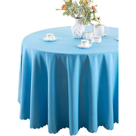 Nappe ronde bleue, nappe ronde de cuisine, 160 cm (1/5)