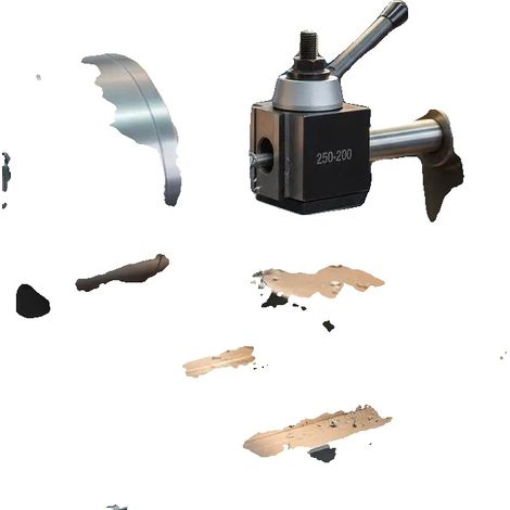 Werkzeughalter-Set, Schnellwechsel-Funktion, kompatibel mit Mini- und Metall-Drehmaschinen, schwarz (1/2)
