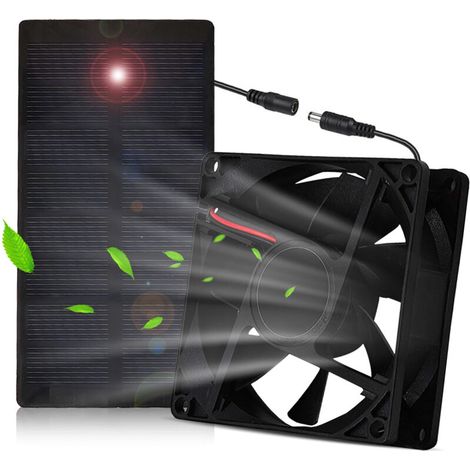 [JAMAIS UTILISÉ]Kit de ventilateur de panneau solaire, ventilateur DC résistant aux intempéries pour petit poulailler, serre, remise, PET House, fenêtre d'échappement (1/4)