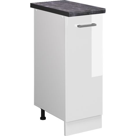 Armadio cucina dispensa alto R-Line, Bianco lucido, 30 cm , PL Antracite, Vicco
