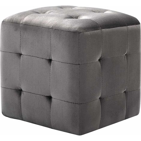 Maison Exclusive - 2 pcs Tables de chevet Gris 30x30x30 cm Tissu velours (1/5)