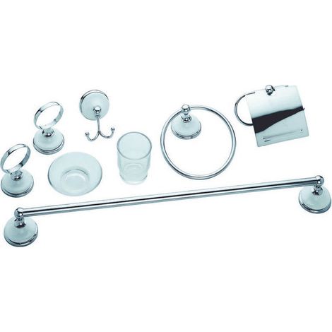 Accessori set bagno serie tic in inox cromato