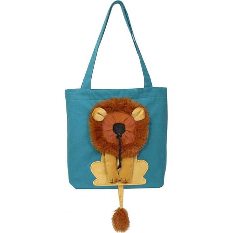 Outcrop kleine Löwen-Schultertasche für Haustiere, Canvas, blau, für Hunde und Katzen. (1/5)
