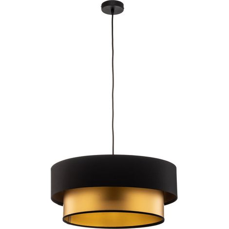 [NEUWERTIG] B-Ware Hängelampe Dorina schwarz/gold LED Pendelleuchte dimmbar handgefertigt Ø50cm (1/2)