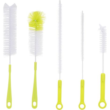spazzole Nettoyage per biberon, spazzole in plastica, testina girevole a 360 gradi, spazzole Nettoyage per bambini, spazzole per biberon, kit di spazzole in vetro