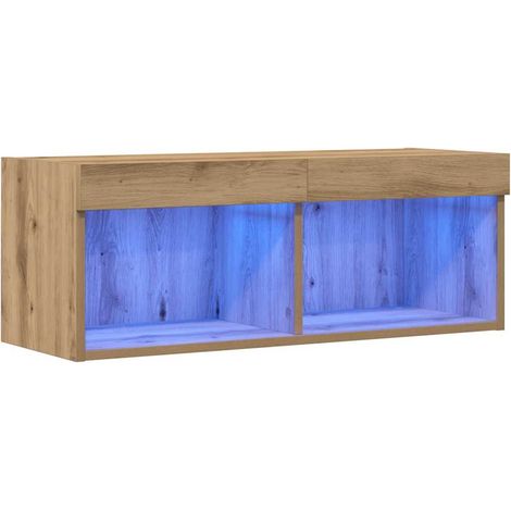 Meuble TV，Banc TV，Armoire TV chêne artisanal 80 x 30 x 30 cm Bois d'ingénierie CFW986094 (1/5)